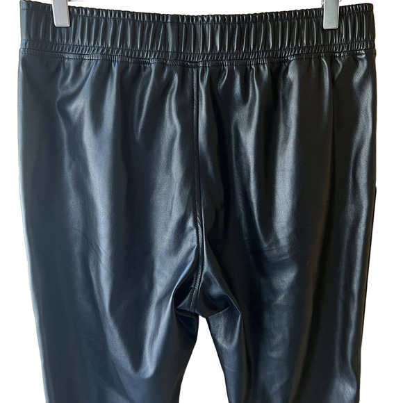 BB Dakota Women's Black Faux Leather Vegan Drawstring Jogger Pants - Size M - Picture 8 of 10